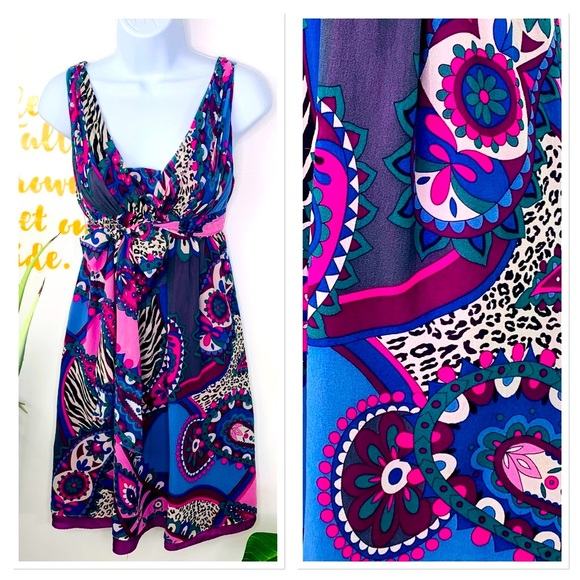 Tibi Dresses & Skirts - Tibi Multi-Color Silk Sleeveless Dress Size 0